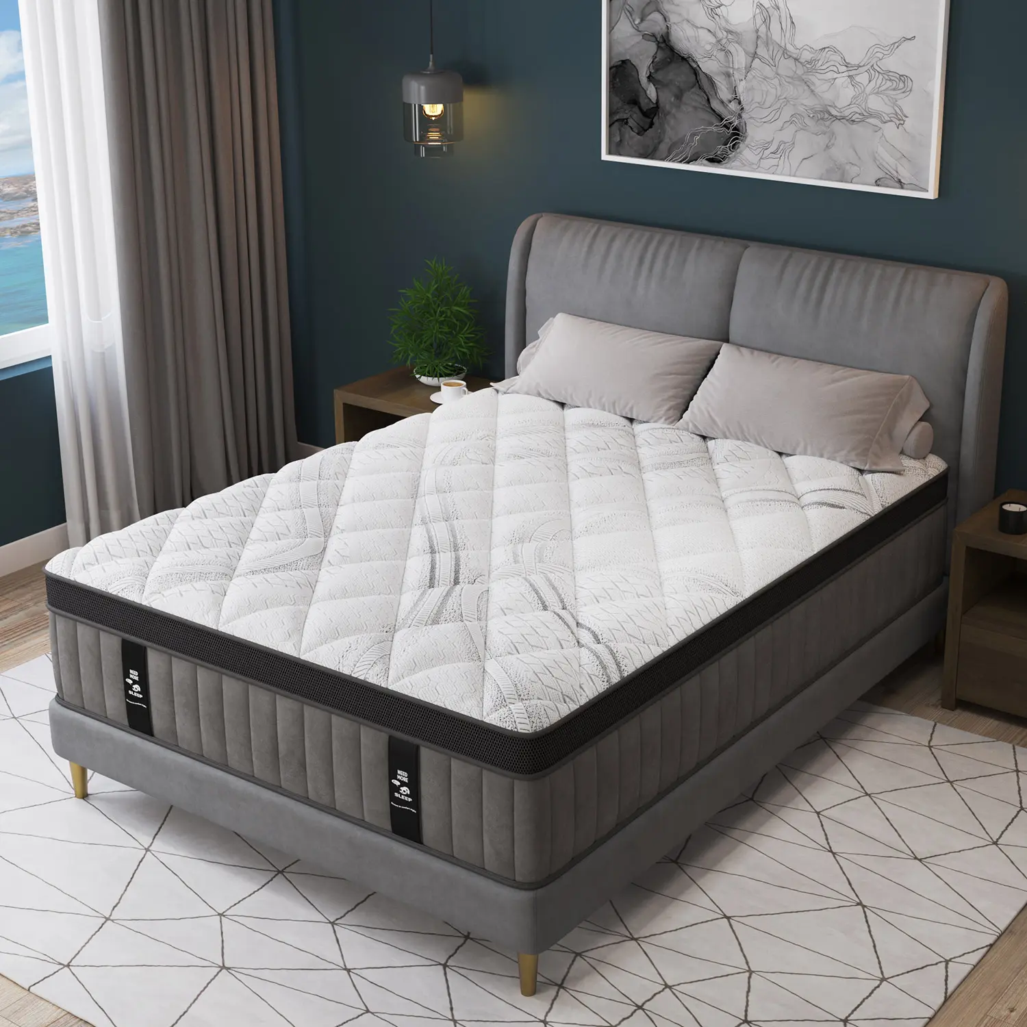 12/14 Inch Gel Memory Foam Mattress Hybrid Pocket Spring Twin Full Queen King Bed Mattress In A Box, Euro Top Medium Firm For Back & Lumbar Support, Individual Pocket Spring Bed For Motion Isolation & Fiberglass Free