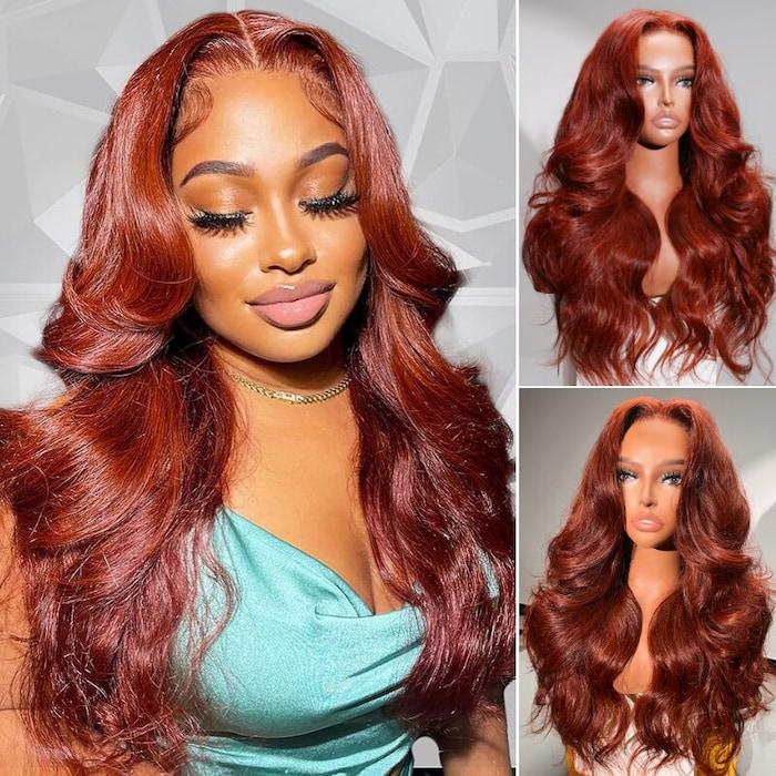 UNice Glueless Reddish Brown Body Wave Wig Byebye Slip Pre-cut 7x5 HD Lace Closure Human Hair Wigs with Bleached Knots Friendly for Beginner SpringStatements