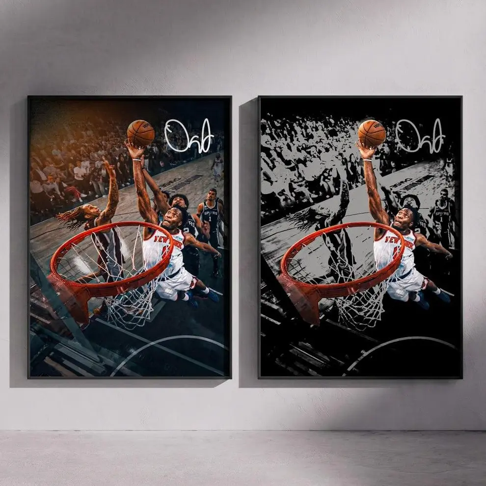 [No Frame] Multi-Size New York OG Anunoby Complete Win Satin Print Basketball Artwork, Home Decor Wall Poster, Sports Room Decoration, Made In USA