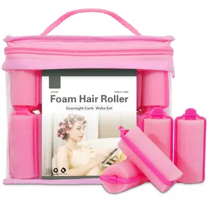 36-Pack Soft Foam Hair Rollers for Overnight Styling Flexible Sponge Curlers for Frizz-Free Damage-Free Curls Pink 0.98 Inch Ideal for Waves Retro Rolls Air Bangs