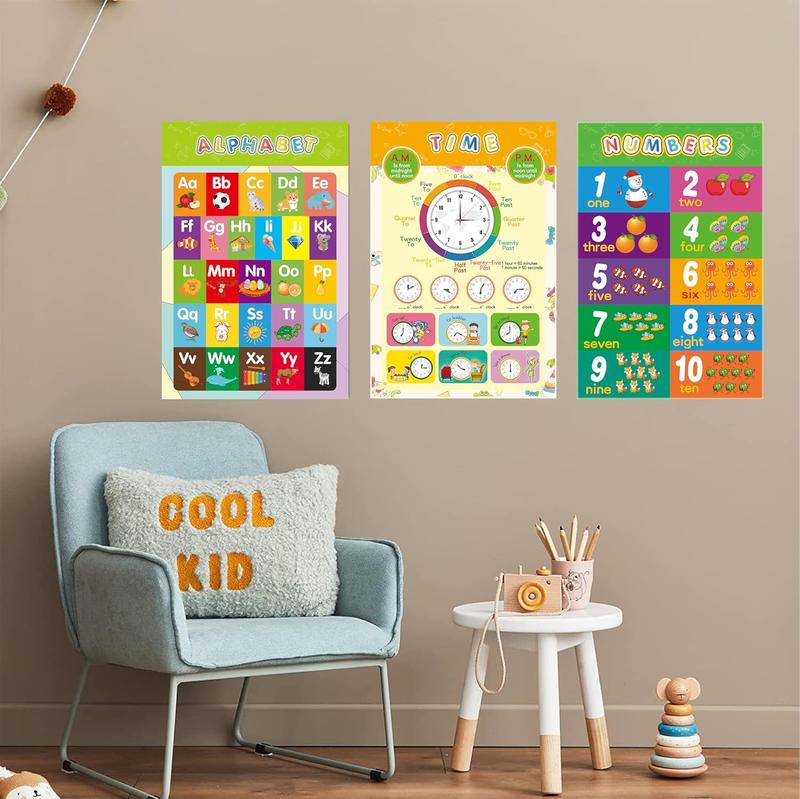 16 Educational Posters for Classroom & Kindergarten - Laminated PreK Learning Charts - ABC Alphabet, Shapes, Colors, Weather, Days of the Week - 11x16.5 Inches - Double Layered Waterproof - Perfect for Early Education 16 Educational Posters for Classroom & Kindergarten - Laminated PreK Learning Charts - ABC Alphabet, Shapes, Colors, Weather, Days of the Week - 11x16.5 Inches - Double Layered Waterproof - Perfect for Early Education
