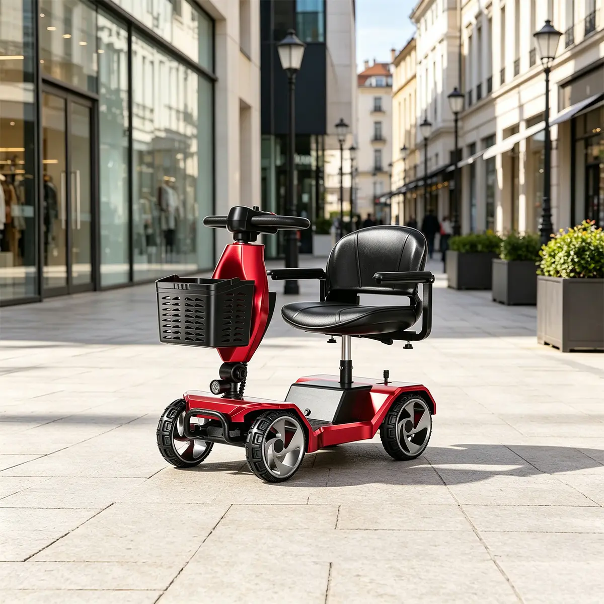 HOMYKING Foldable 4-Wheel Electric Scooter 250W Powerful Motor, 15+ mi Range, Dual Suspension Shock Absorption, Front Brake, Removable Basket, 300LBS Capacity Travel Mobility Aid tiktokshopbacktoschool