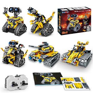 Robot Toys for Kids, 520PCS App & Remote Control 5-in-1 RC Wall Robot, Engineer Robot & Dinosaur Building Toy, STEM Construction Set with Magnetic Blocks for Boys & Girls 6+