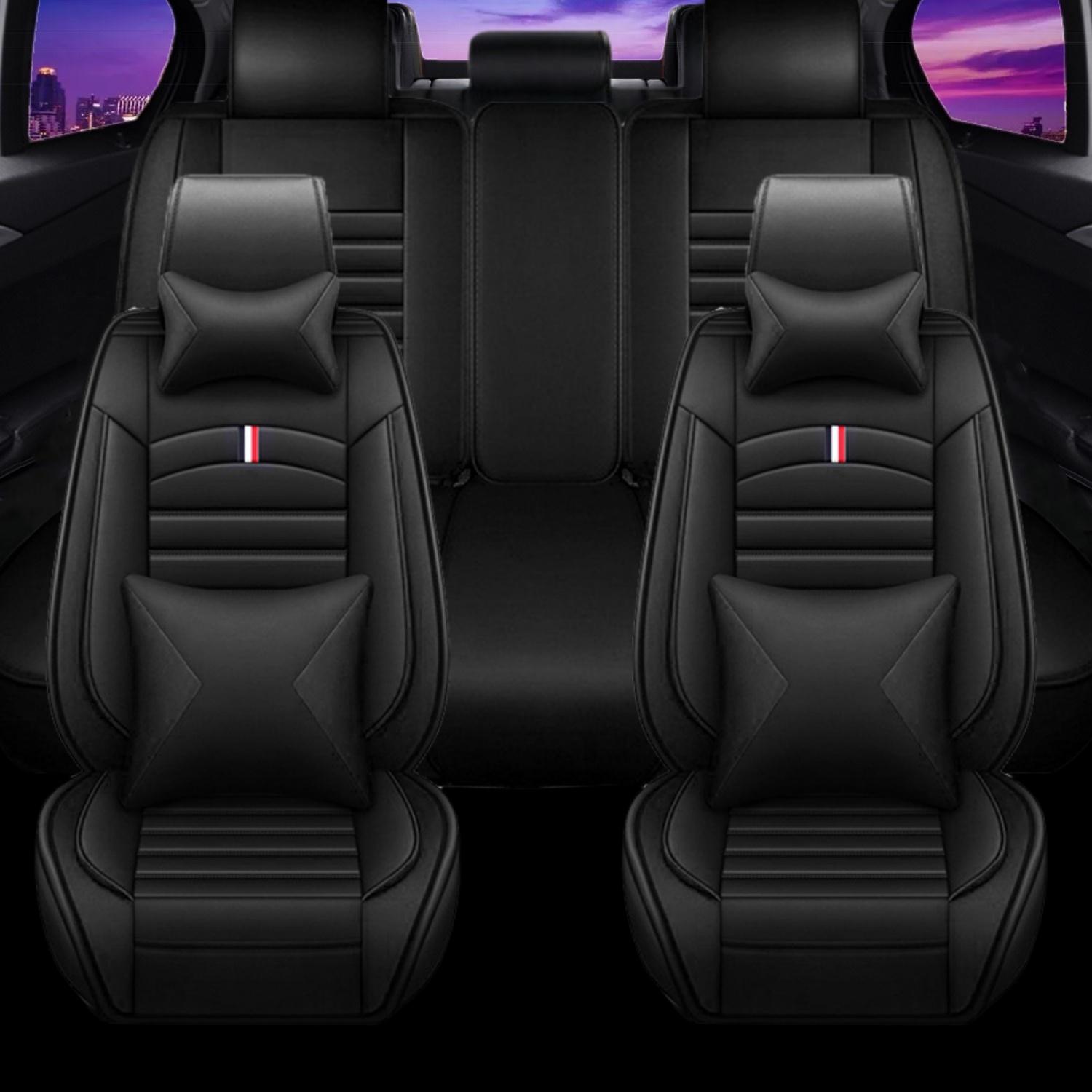 Premium Napa PU Leather Car Front Rear Seat Cover Full Set 5 Seat Protector Mat Breathable Cushion Pad Set Universal ,Full Surround Design with Storage Bag, with 2pcs Head Pillow and 2pcs Waist Pillow - Valentine's Day Gift For Lover Premium Napa PU Leather Car Front Rear Seat Cover Full Set 5 Seat Protector Mat Breathable Cushion Pad Set Universal ,Full Surround Design with Storage Bag, with 2pcs Head Pillow and 2pcs Waist Pillow - Valentine's Day Gift For Lover