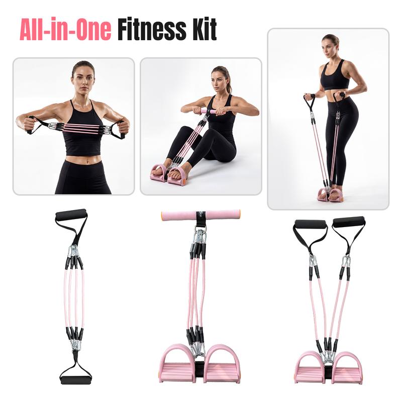 RELIFE REBUILD YOUR LIFE Pedal Resistance Bands with Handles Portable Foot Pedal Resistance Trainer for Full Body Workout Abdomen, Waist, Arms & Legs