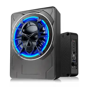 10" 1200W Ultra-thin Subwoofer with Color LED Ambient Light Car Subwoofer and Built-in Amplifier,Enhanced Bass Independent Control, DSP Noise Cancellation,Phase Control, RCA and High Level Inputs,Suitable for Truck/SUV/Jeep,SummerVibes