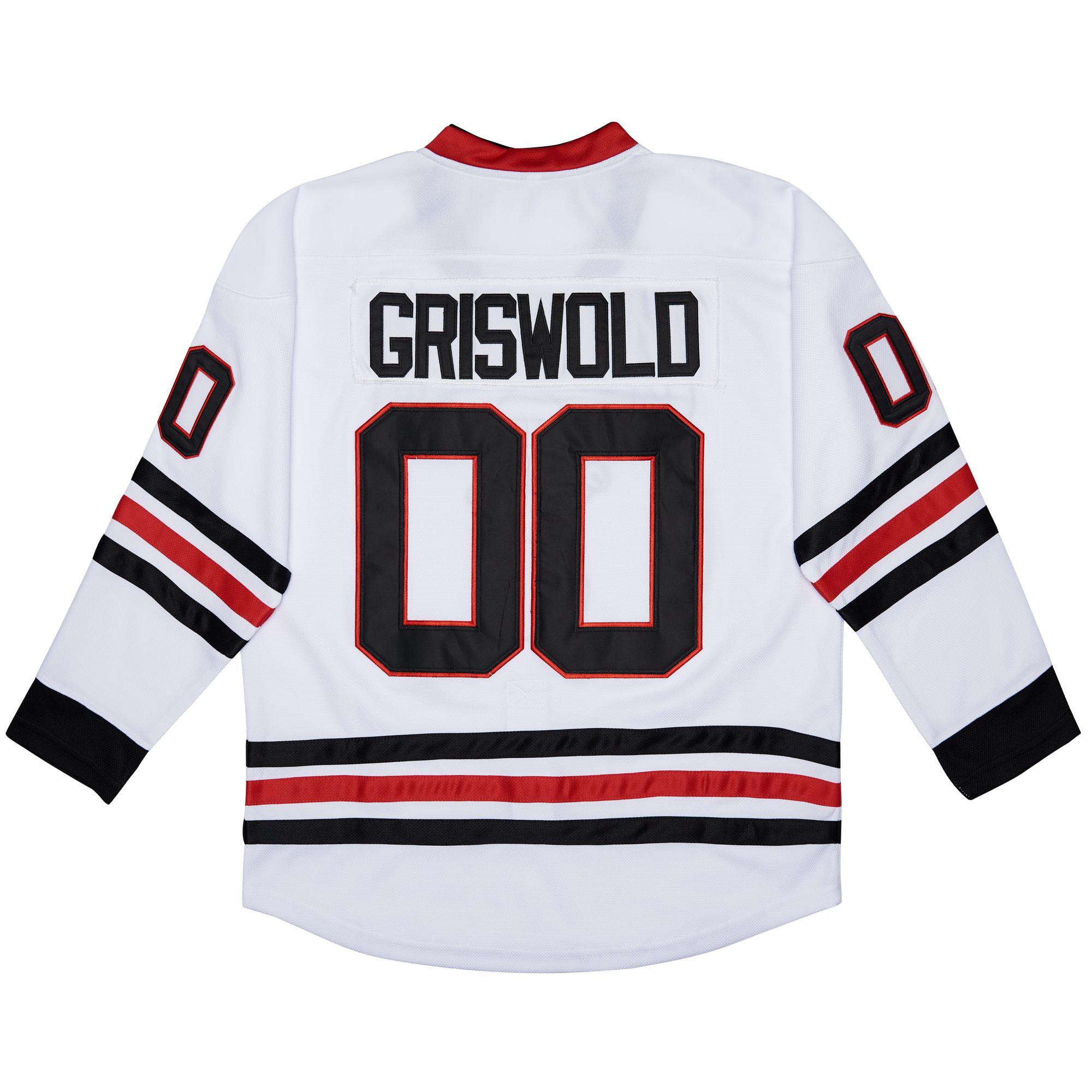 00 Griswold Christmas Hockey Jersey Embroidered Sportswear Casual Training Long Sleeved Tops White,Gift for Game Day