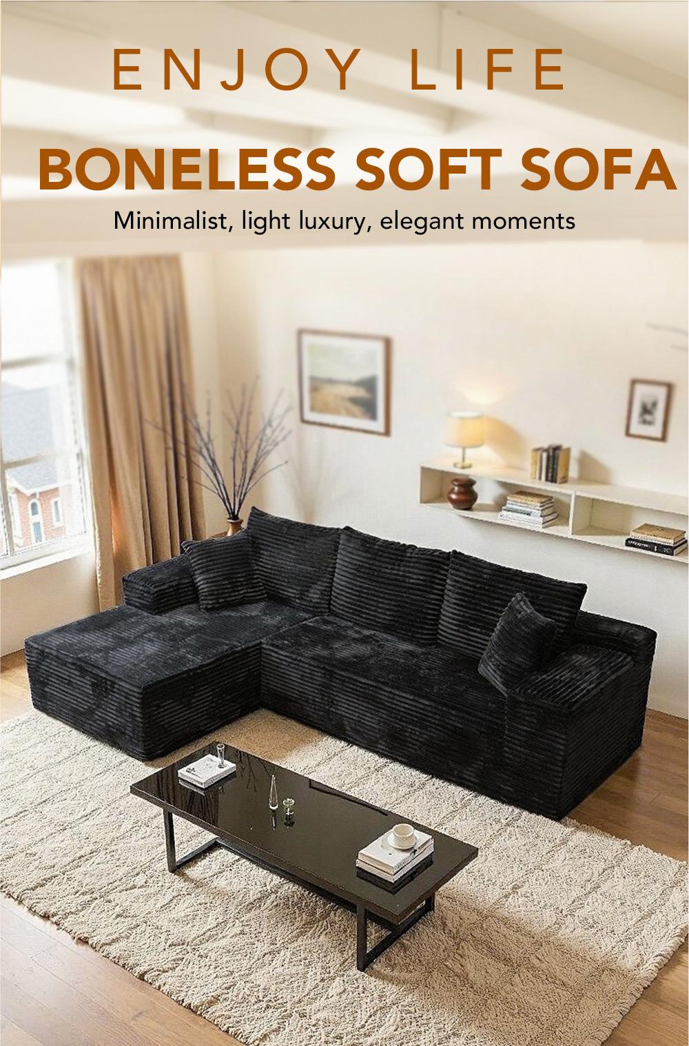 Modern Chenille Soft Cushion Modular Sofa Set, L-Shaped Modular Living Room Sofa Set, Free Combination Sofa for Living Room and Room (Side Recliner) Boneless Sectional Couch home Sofa family Couch boneless couches for living room