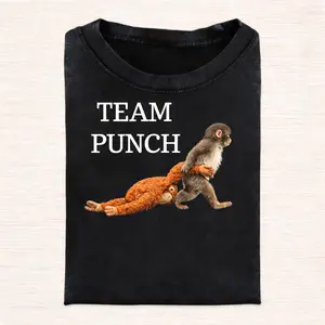 Team Punch Baby Monkey Punch Trend Meme Graphic T-Shirt A302