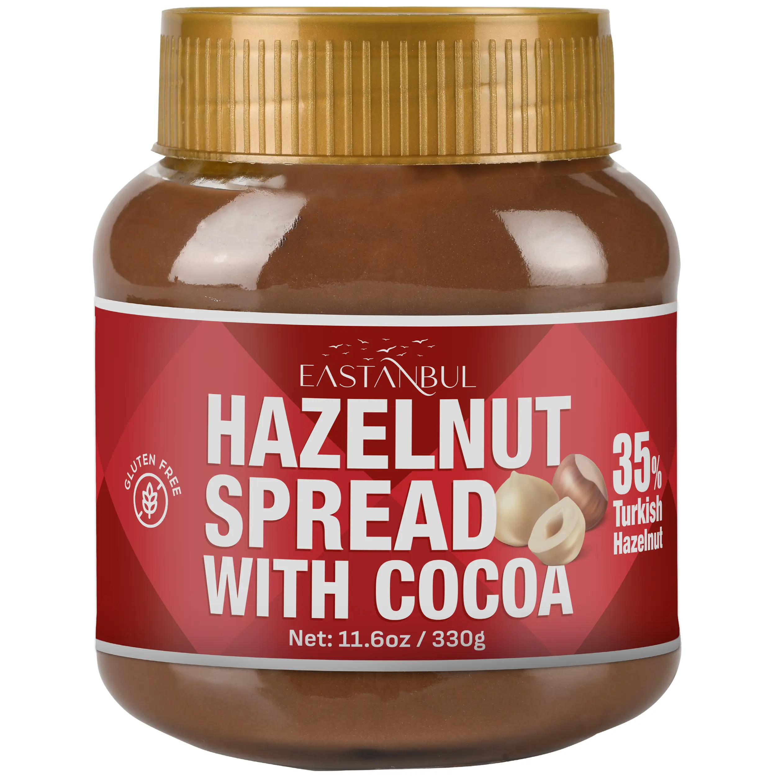 Eastanbul Cocoa Hazelnut Spread, Chocolate Hazelnut Spread, 11.6oz Creamy