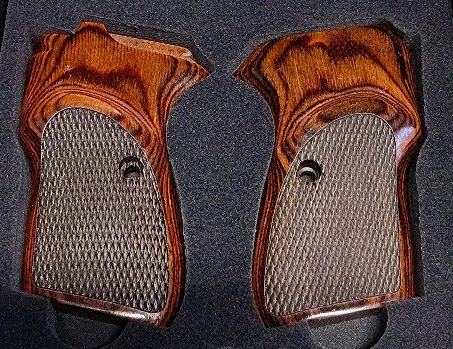Bersa Thunder Firestorm 22 380 Pistol Grips Real Rosewood Checker Laminate Checkered