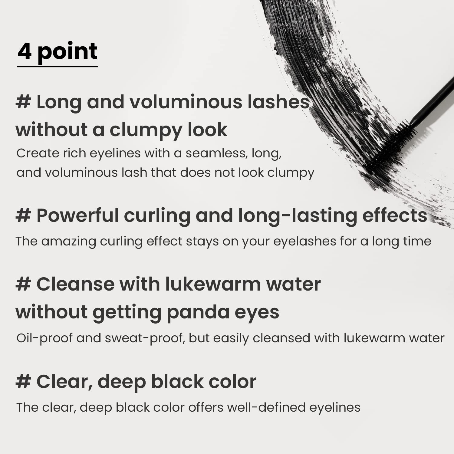 【HEIMISH】 Dailism Smudge stop Mascara curling Black 9g, Waterproof, Smudge-Proof,Curls and Lengthens,Long-lasting makeup,Natural Extension, Thickening Effect,Eye Makeup Cosmetic Eyelash