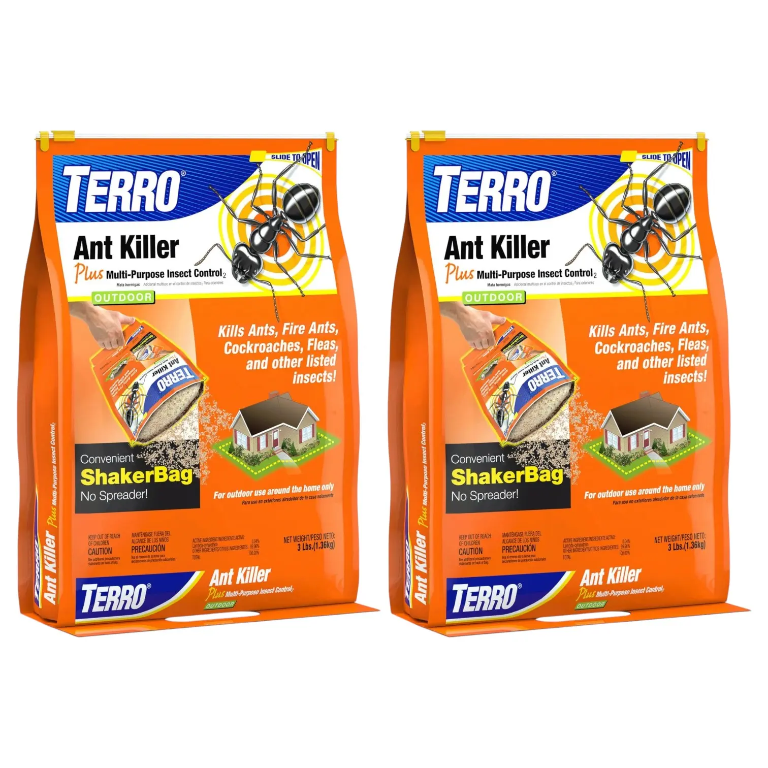 Outdoor Granular Insect-Control Pellets with Granular Formula, 3 lbs Pack of 2, Fast-Acting Residual Lawn & Perimeter Pest Control Convenient Shaker Bag for Fire Ants, Fleas (Ideal for Peak Insect Seasons)