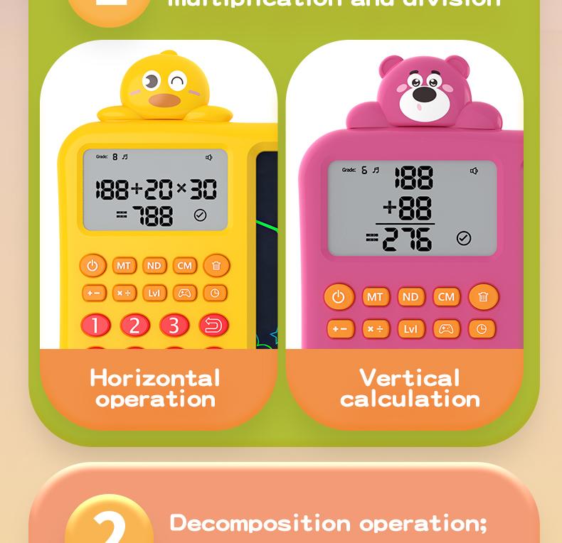 Interactive Math Drawing Toy for Kids Ages 3–8, Erase & Practice Addition Subtraction Multiplication Division, Screen-Free Learning Set with Talking Book