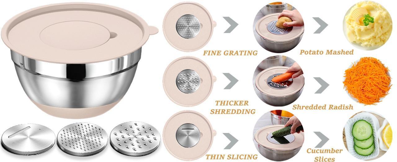 PLL 26Pcs Mixing Bowls with Airtight Lids Set, Mixing Bowls with Grater Attachment Non-Slip Bottoms & Kitchen Gadgets Set for Mixing Utensils Tableware 23 PLL 26Pcs Mixing Bowls with Airtight Lids Set, Mixing Bowls with Grater Attachment Non-Slip Bottoms & Kitchen Gadgets Set for Mixing Utensils Tableware 23