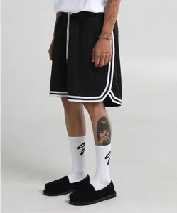 Shaka Wear Retro Black Basketball Shorts 3 Pocket 100% polyester Menswear Wide Leg