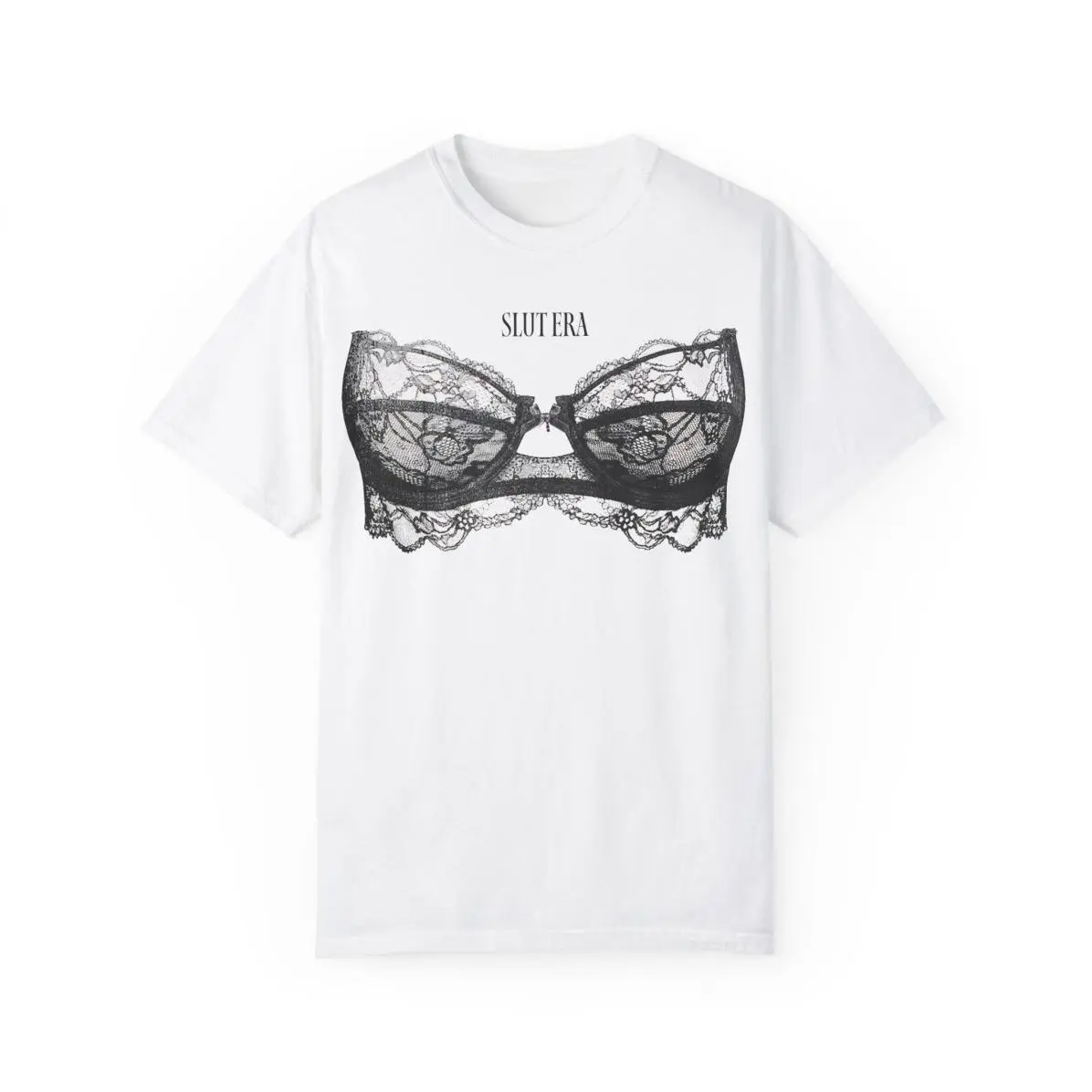 SL*T ERA Lingerie Lacy Bra T-shirt | Retro Lingerie Graphic Tshirt, bachelorette, bridal shower gift, gift for her, Perfect Fit
