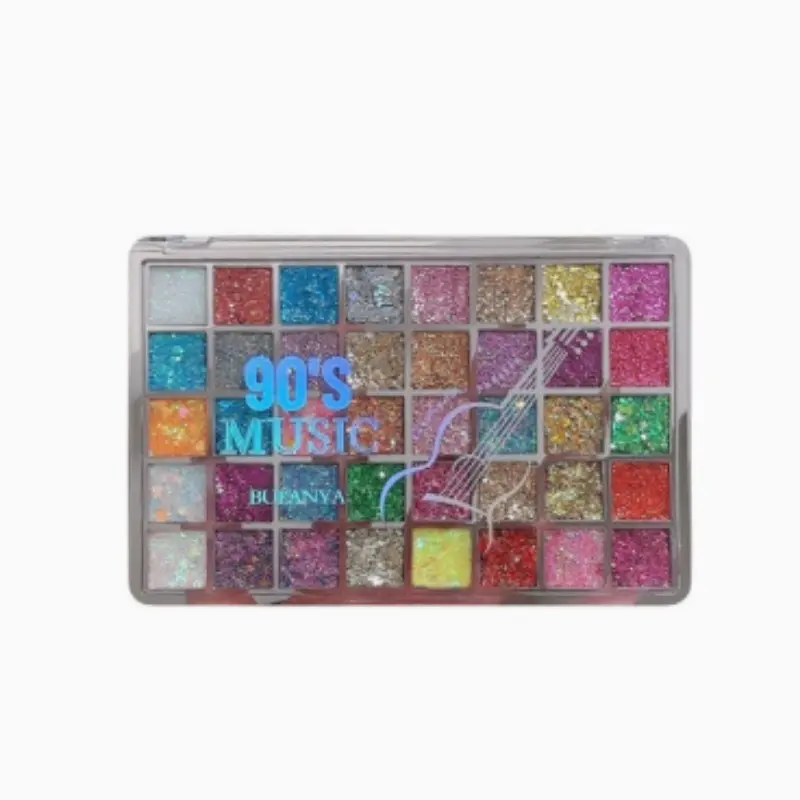 A 40-color sequin eyeshadow palette, Eye shadow palettes, Beauty eyeshadows, Glitter Shimmer Eyeshadow, Glitter Duochrome Eyeshadow, long-lasting eye makeup, pearlescent matte multi-color stage makeup, fine glitter gold makeup