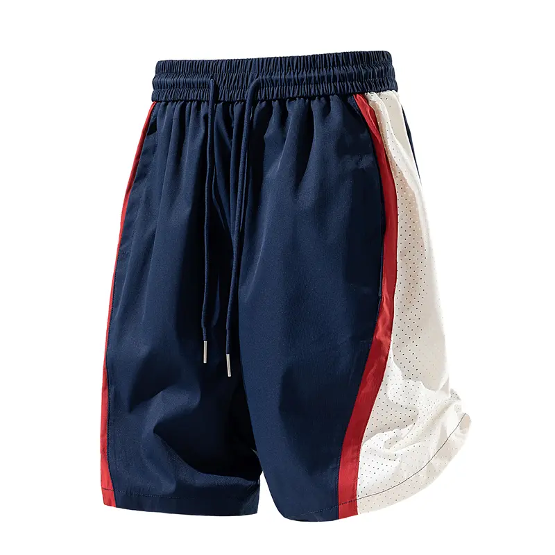 Men's Summer Color Block Mesh Panel Sports Shorts, Elastic Drawstring Waist, Loose Fit Five-Inch Casual Pants, Breathable Quick Dry Fabric Suitable For Sports, Campus & Daily Wear #SummerVibes
