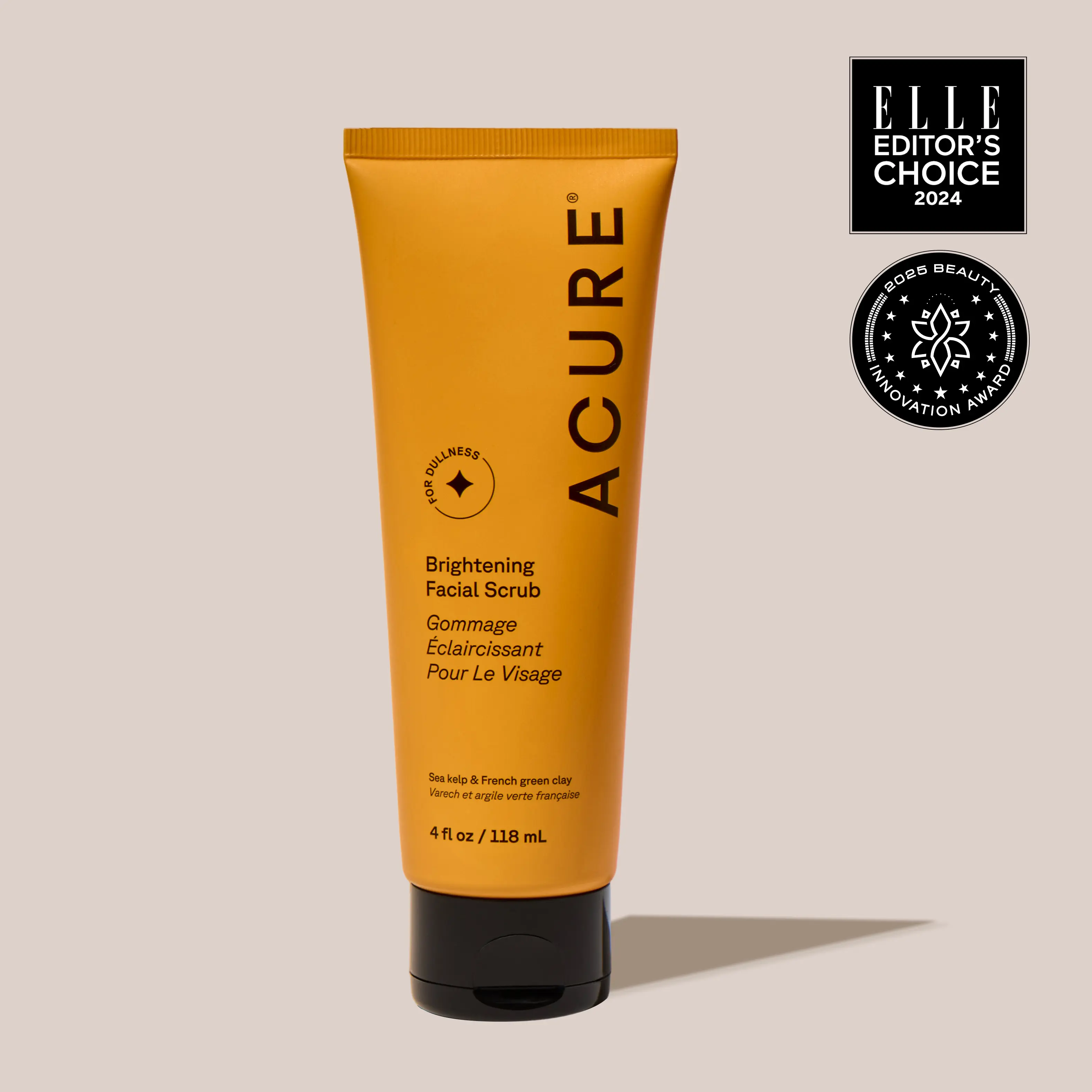 Brightening Facial Scrub - ACURE - Sea Kelp + French Green Clay Exfoliator | Vegan Skincare