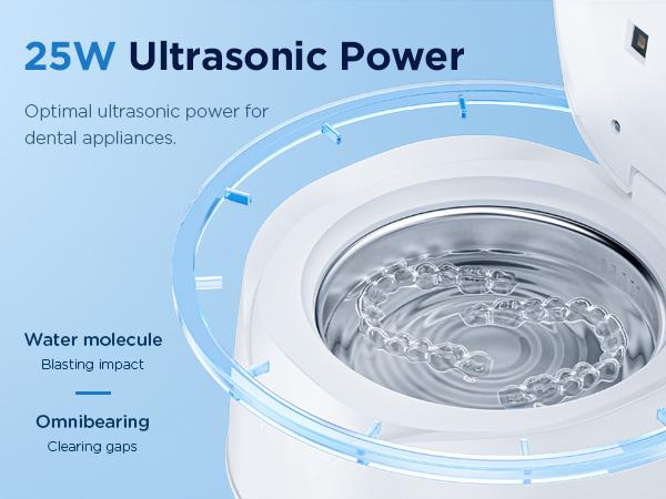 Dental Ultrasonic Retainer Cleaner Machine: 45kHz Dental Cleaning Pod with Digital Timer & 200ML, Deep Cleaning for Dentures, Mouth Guards, Aligners, Night Guards, Braces, Toothbrush Heads & Jewelry