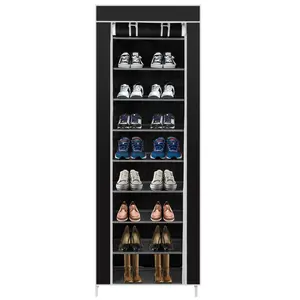 High-Quality 10-Layer Non-Woven Fabric Shoe Rack, 9 Lattices, Concise and Stylish, Space-Saving for Over 20 Pairs of Shoes entryway Multi-Tier