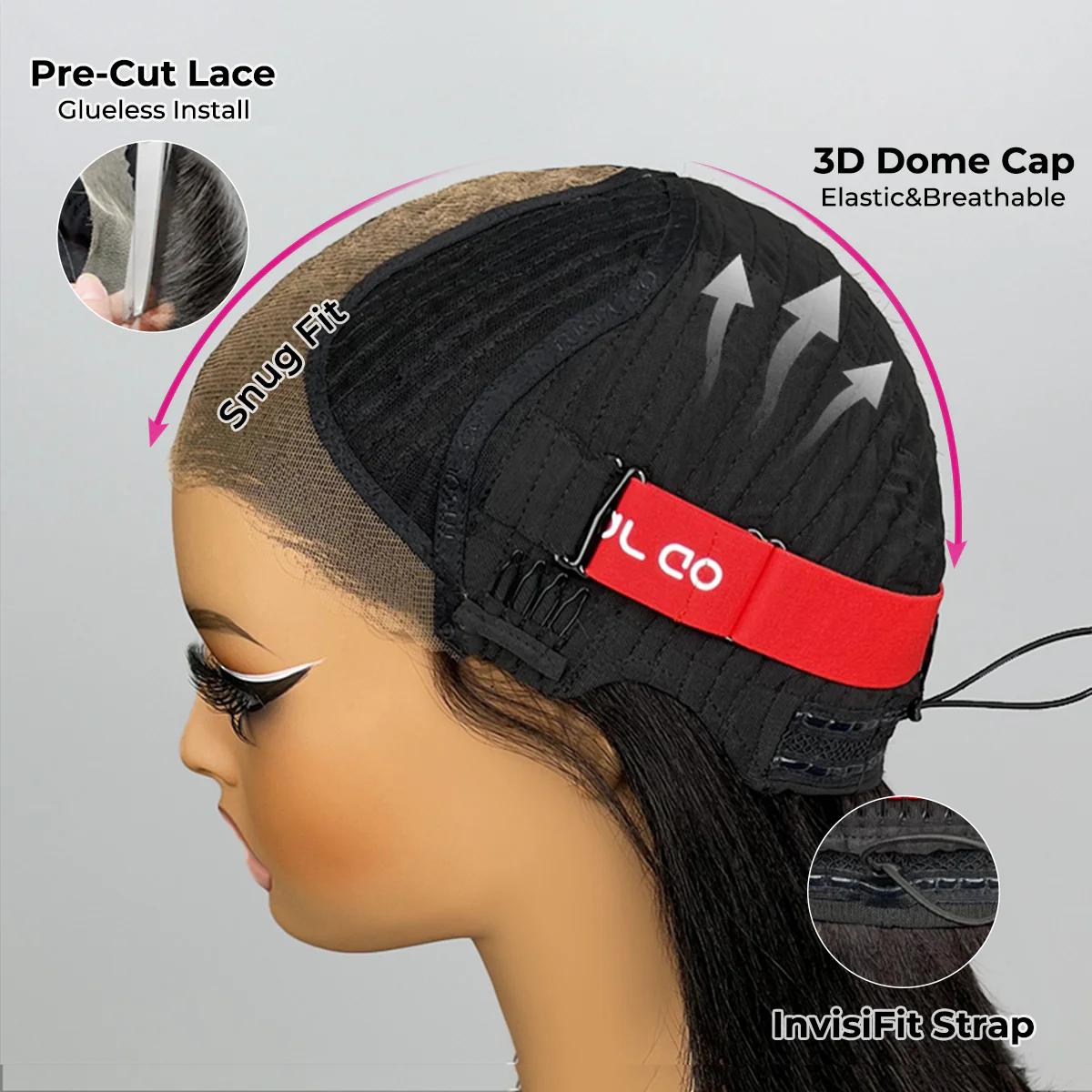 ISEE HAIR Wear Go 9x6 Tpart Layered Cut Bob Yaki Straight Wig Natural Black Deep Part Lace Glueless Wig #TikTokShopSpringGlowUp