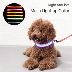 Rechargeable LED Dog Collar with 360° Visibility USB Charging Lightweight Adjustable for Small to Large Dogs Safe Night Walks