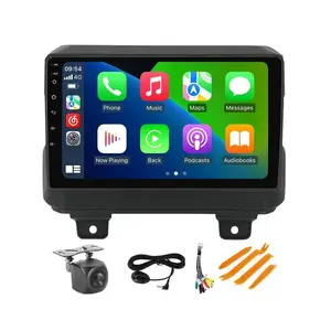 9" Radio for 【Jeep Wrangler JL Gladiator JT 2018】 Stereo Upgrade Dash Kit Car GPS Navigation,2+64GB/4+64GB IPS Touch Screen Head Unit with Car-Play & Android Auto/SWC/Rear View