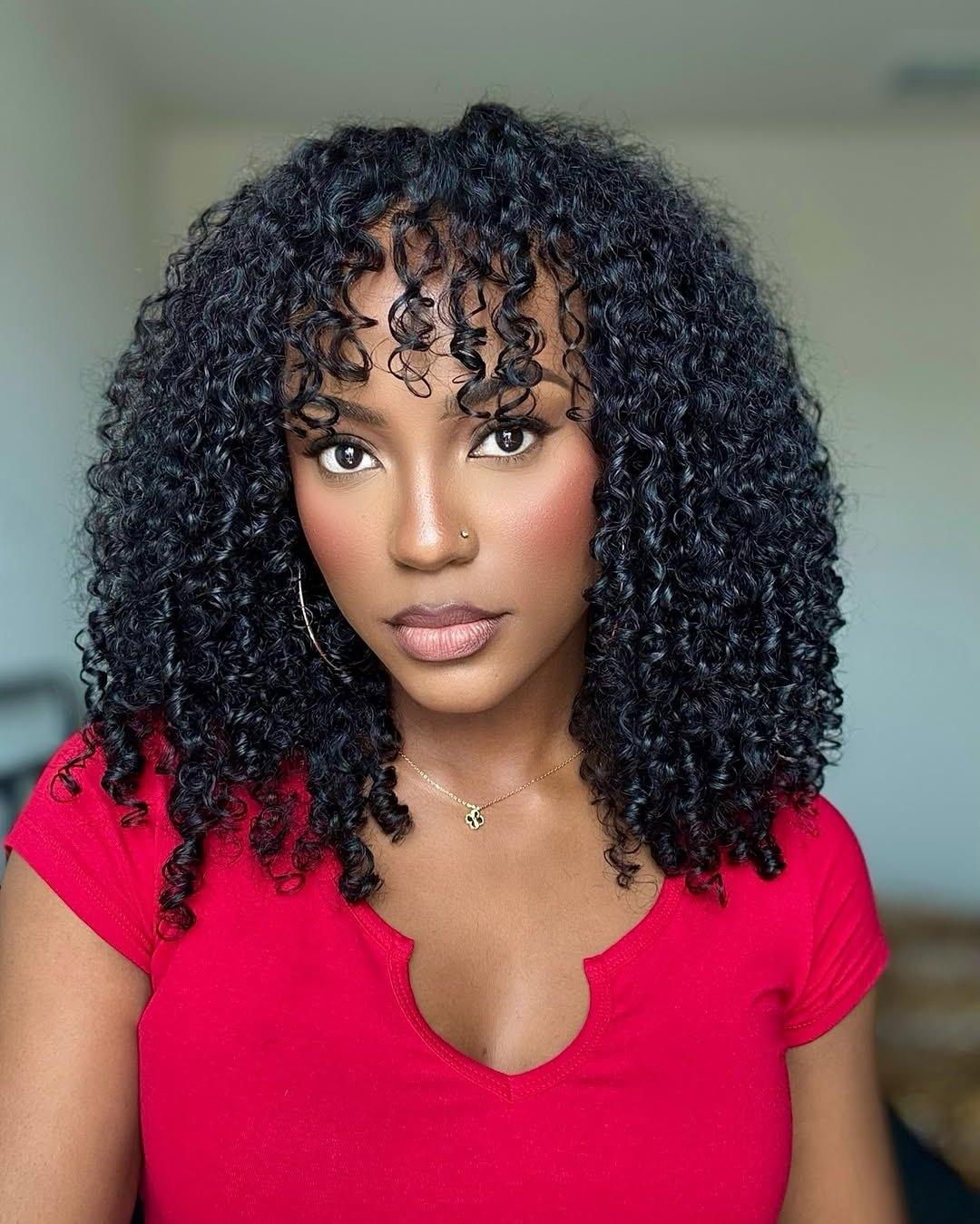 [2025 Super Deal] Clicli Crimped Wigs Jerry Curly Human Hair Wigs With Bangs Virgin Burmese Curly Wig Glueless Afro Kinky Curly Wig For Women Blackfriday