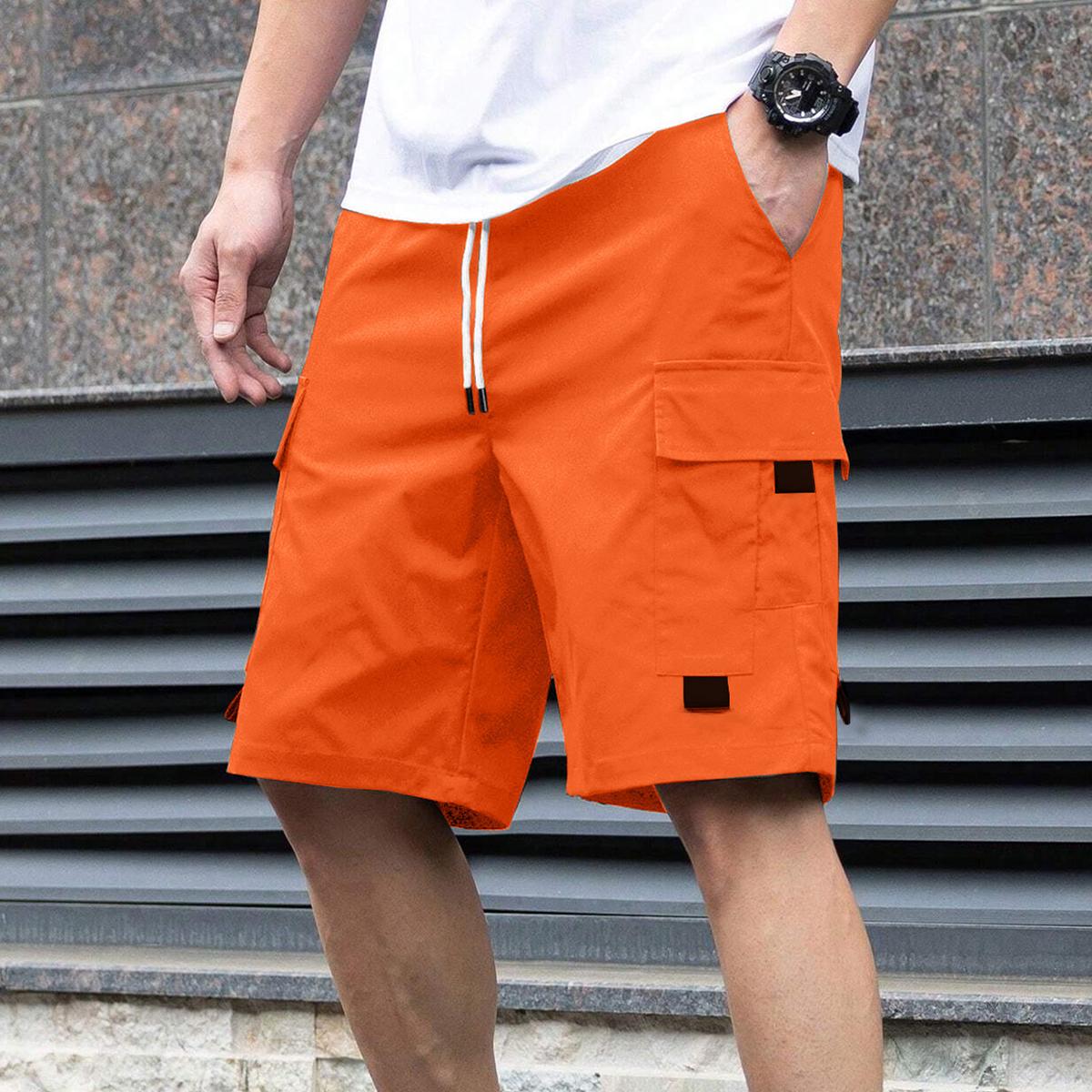Men&rsquo;s lightweight cargo shorts, new for summer, available in a 3-pack. Drawstring waist, breathable fabric&mdash;ideal for summer outdoor fitness and casual wear. Features slanted front pockets. Fashionable, multifunctional casual shorts with a street-style des