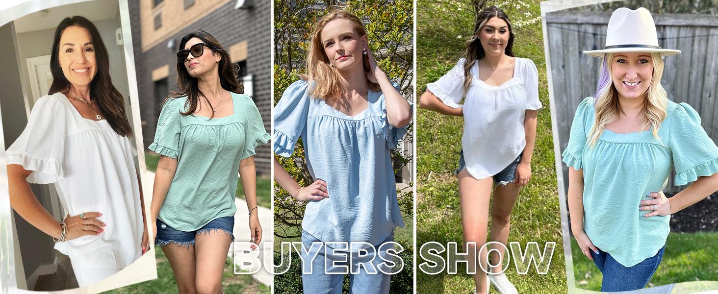 Cottagecore Coquette Blouse | Women's Square Neck Peplum Top with Whimsical Ruffle Sleeves