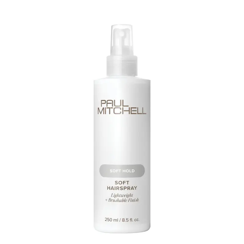 Paul Mitchell Soft Spray Finishing Hairspray - Lightweight, Brushable, Textured Hold, Frizz Control for Wavy Hair & All Types, Unisex Vegan Haircare, Almond Scent, 8.5 fl oz Bottle, Soft Blowout, Youth, Cruelty Free, Paraben-Free