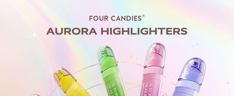 Four Candies 8 Pcs Highlighters Assorted Colors, Cute Pastel Highlighter Set, Dry Quickly, Soft Chisel Tip, Bible Highlighter for No Bleed, Back to School Supplies，Aesthetic Highlighters for Office