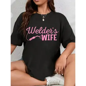 100% Cotton Unisex Welder's Wife Hand Metal Worker Welding Blacksmithing T-Shirt