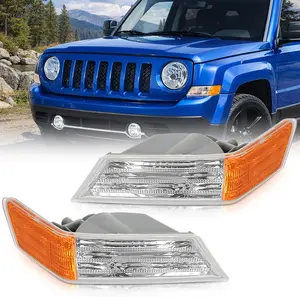 Nilight Front Turn Signals Light Clear Amber Lens Parking Light Day Running Light Side Marker Light Compatible with 2007-2017 Jeep Patriot Driver & Passenger Side