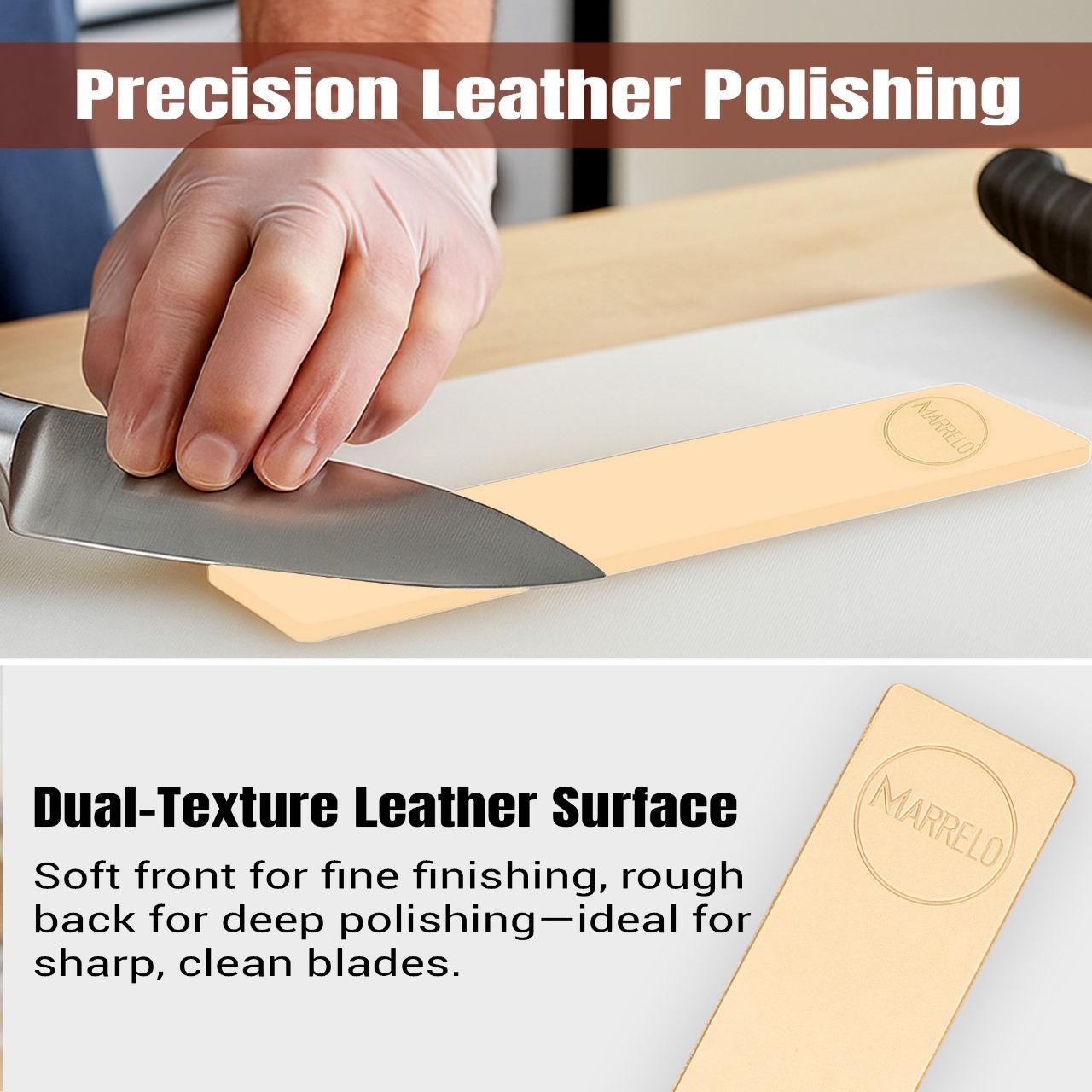 6 Piece Rolling Knife Sharpener Kit Magnetic Angle Guide 15 18 20 22 Degrees Diamond Discs Leather Strop and Utility Knife for Kitchen and Outdoor Knife Sharpening