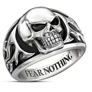 Men's Silver Skull Ring Popular Fashion Punk Jewelry Party Gift