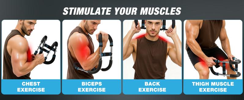 WARMOUNTS Twister Arm Trainer, Adjustable Chest Workout Equipment, Arm Trainer for Men, Shoulder Muscle Training, Portable Spring Resistance Home Fitness Equipment