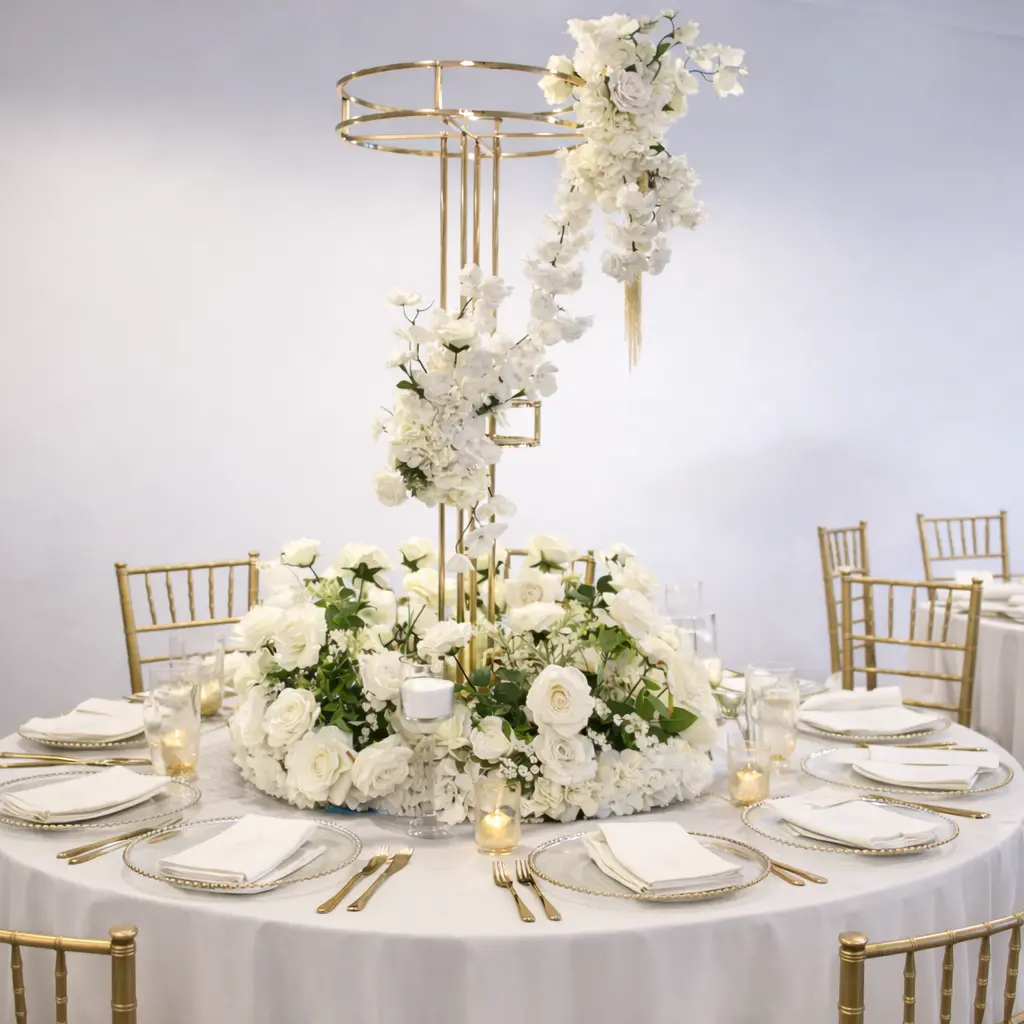 2 PACK 48″ Tall Wedding Flower Arch Table Centerpieces Ornaments Decoration Metal Backdrop 120Cm Height 11LBs Weight Capacity Easy Assembly