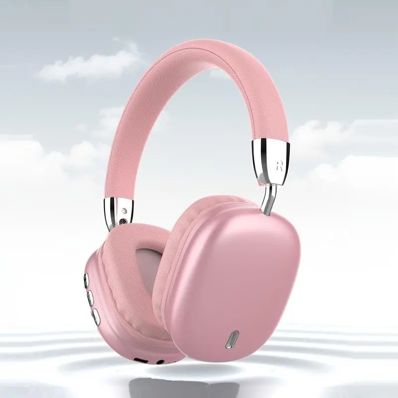 Pink-Wireless Bluetooth Over-EarHeadphones for Travel & Office Use-Lightweight,Comfortable & Foldable, Portable Sport Headset ,Foldable Gaming Headset,Romantic Surprise Fun Good,best gifts backtoschool
