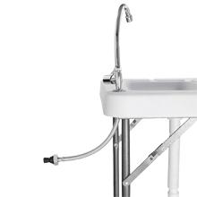 VINGLI Outdoor Folding Fish and Game Cleaning Table w/Sink| Portable & Durable, Standard Garden Connection, Upgraded Drainage Hose, Stainless Steel