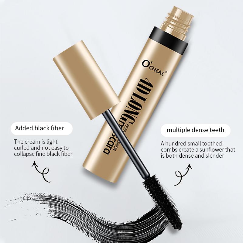 4D Super Long Lashes Mascara - Waterproof, Smudge-Proof & Dramatic Lengthening Formula for Sensitive Eyes, Durable Black Mascara for All Light Beige Types, Enhanced Volume & Length, Smudge-Proof Makeup, Sleek Tube Design, Highquality Finish