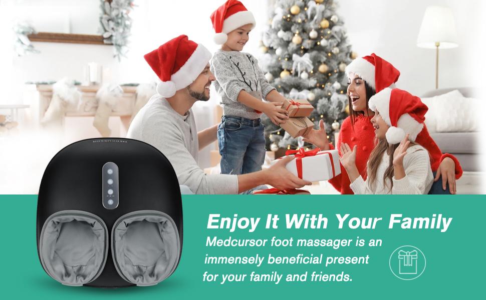 Medcursor Foot Massager with Heat - 3D Full Wrap Massage for Tired Muscles & Plantar Comfort - Portable Quiet Design with Removable Zippered Foot Sleeve - Ideal Gift for Relaxing Therapy