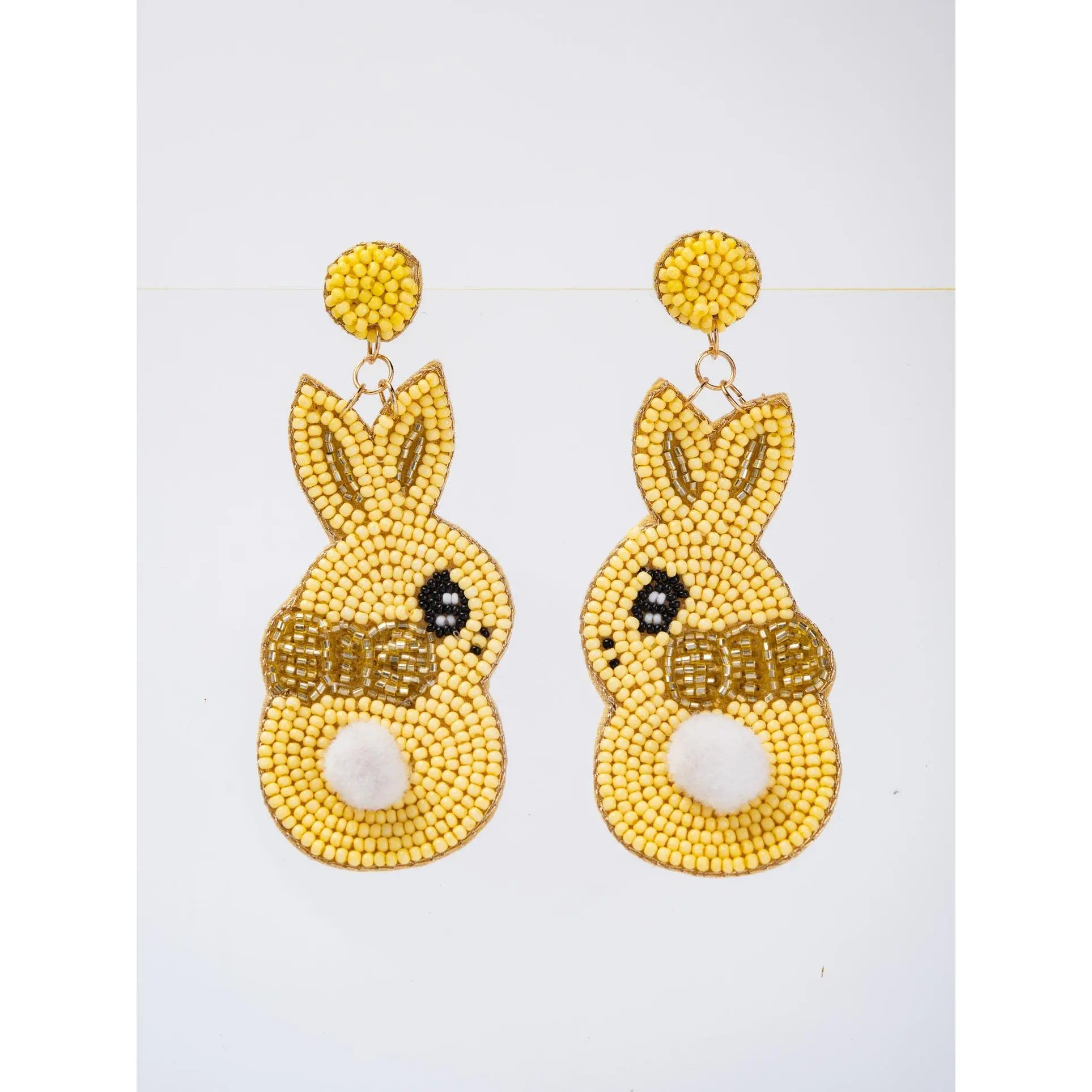 Brooklyn Cotton Tail Easter Bunny Beaded Drop Earrings