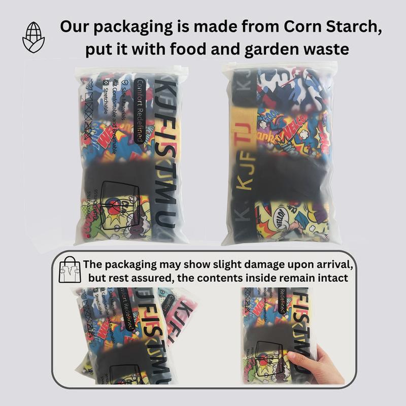 KJFISTMU 16-piece men's boxer briefs set, featuring bright geometric patterns, medium stretch, breathable and comfortable, solid colors, colorful striped waistband print, suitable for daily wear, boxer shorts, comfortable underwear, durable craftsmanship