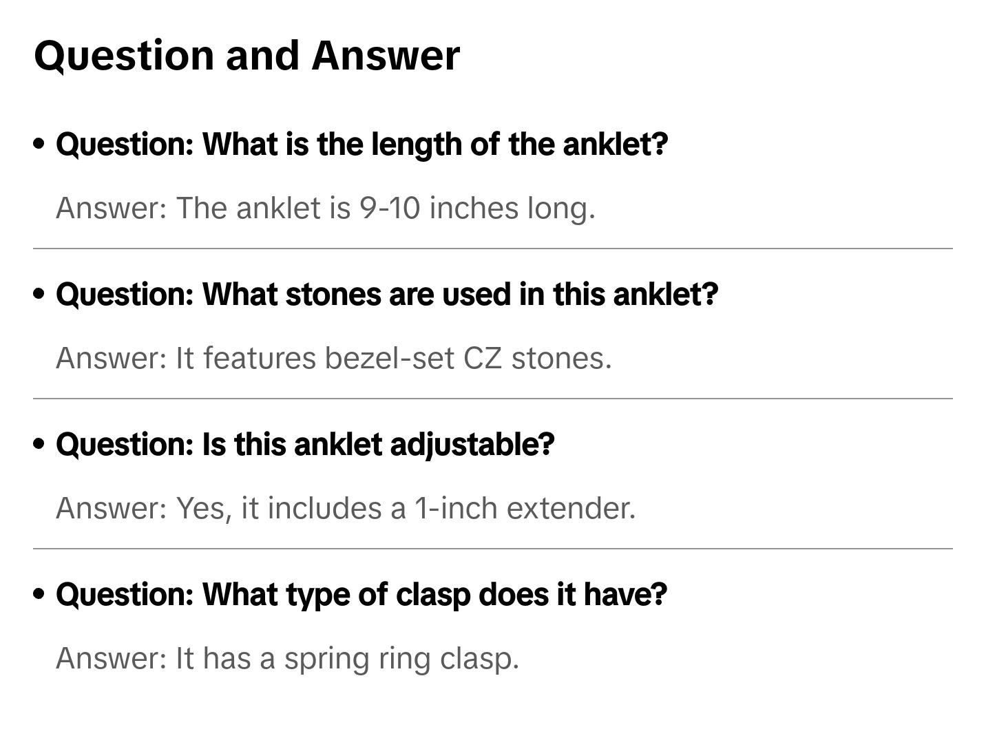 Bridal AAA CZ By The Yard Station Anklet Tennis Ankle Bracelet Silver 9-10 Inch