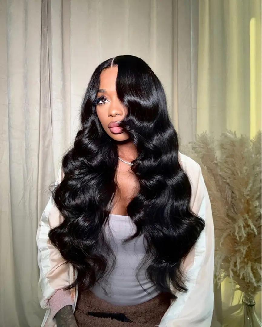 Body Wave Human Hair Bundles 24 32 34 Inch 12A Body Wave bundles Unprocessed Brazilian Virgin Hair 3 Bundles Human Hair Deals Real Human Hair Natural Black Colo For Woman