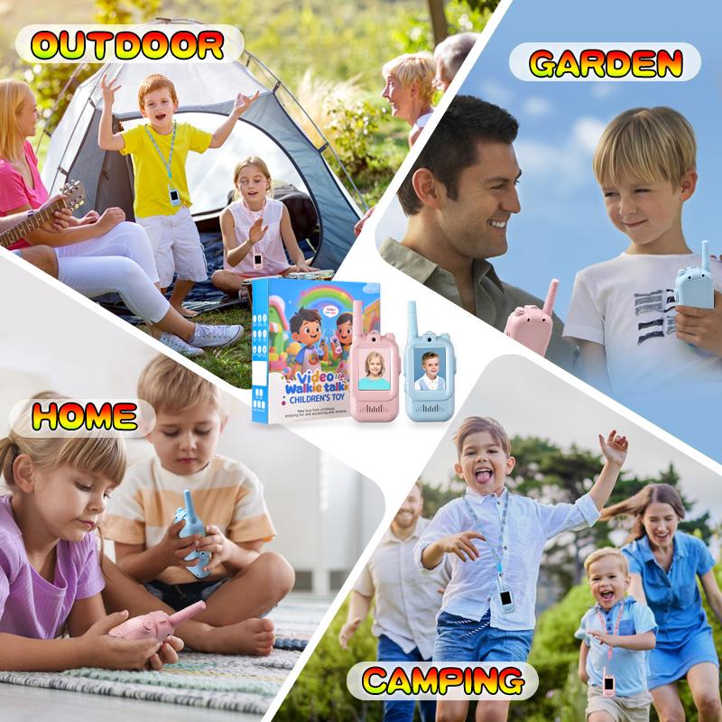Kids Video Walkie Talkies Toys 2 Pack Long Range Communication with Camera Ideal for 3-12 Year Olds Colorful Audio for Outdoor Indoor Play Holiday Christmas Gifts