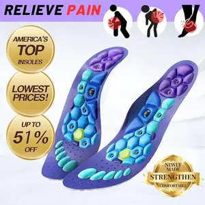 All-Day Comfort Insoles for Men & Women, Shock Absorbing, Plantar Fasciitis & High Arch Support, 220+ lbs Heavy Duty Support, Premium Shoe Inserts for All-Day Comfort Soft Acupoint Massage Shock-Absorbing Orthotic summer wear